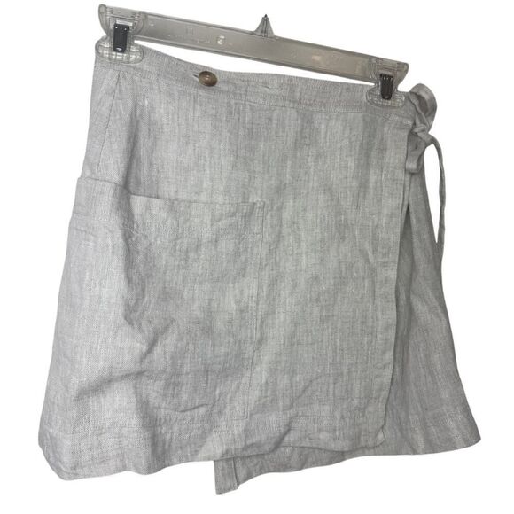ALOHAS Linen Chari Wrap Mini Skirt in Natural Sz. S - Picture 9 of 9